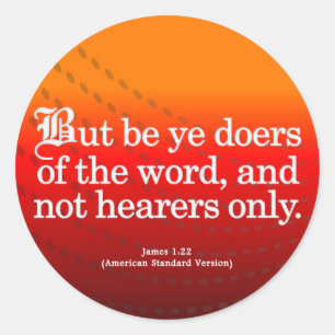 Sticker Rond Appel à l'action James 1-22