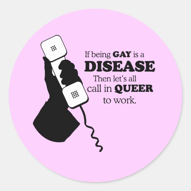 STICKER ROND APPELONS GAY À TRAVAILLER (Devant)