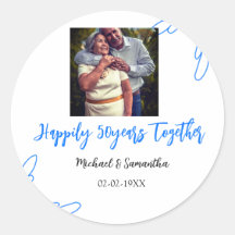 applaudissements à 50 ans anniversaire bleu feuill