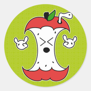 Sticker Rond Apple Core