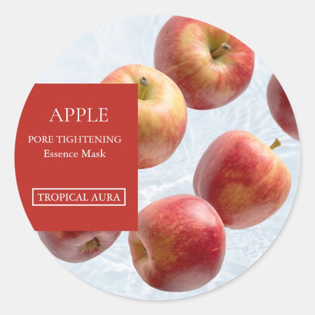 Sticker Rond Apple Facial Mask Label (Devant)