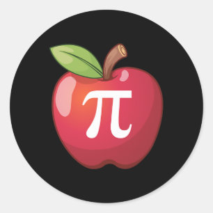 Sticker Rond Apple Pi - Les professeurs de maths des amoureux d