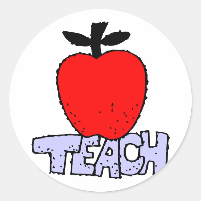 Sticker Rond Apple pour enseignant (Devant)