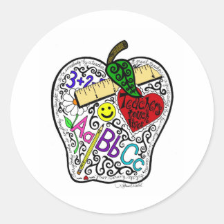 Sticker Rond Apple pour l'enseignant