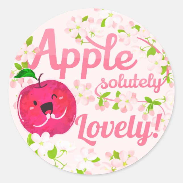Sticker Rond Applesolument Lovely - Apple Pun (Devant)