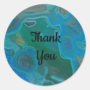 Sticker Rond Appréciation Blue Gemstone Photo Gem Merci