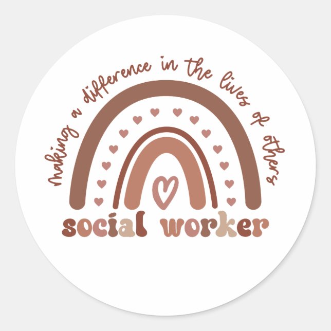 Sticker Rond Appréciation des travailleurs sociaux Cadeaux d'ét (Devant)