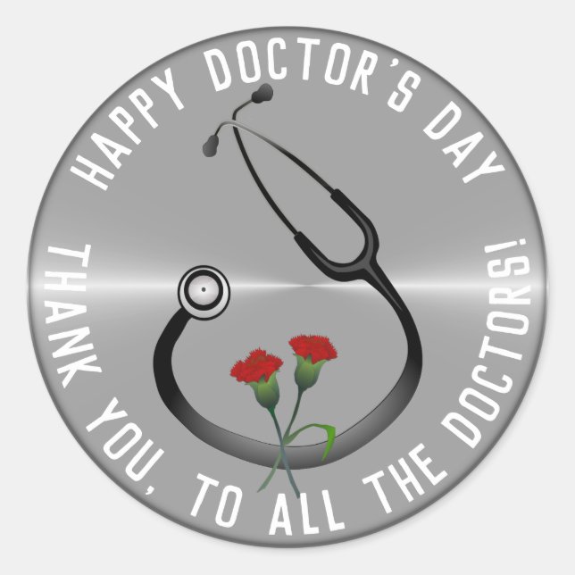 Sticker Rond Appréciation Docteur Day Stethoscope (Devant)