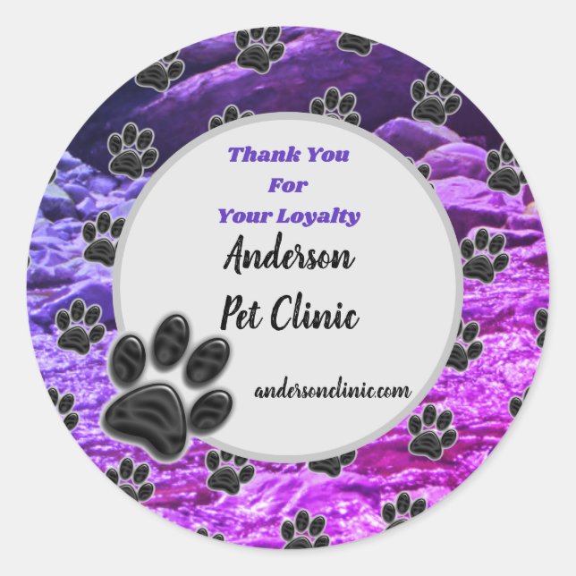 Sticker Rond Appréciation du client Animaux aidants Merci (Devant)