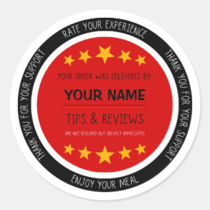 Sticker Rond Appréciation du client pour le moteur de livraison