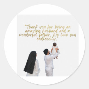 Sticker Rond Appréciation du mari et du père