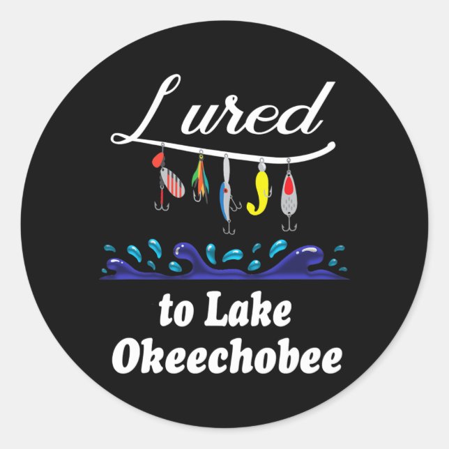 Sticker Rond Apprécié au lac Okeechobee FL Floride Pêche (Devant)