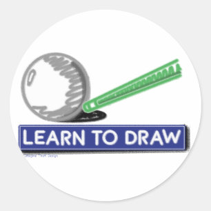 Sticker Rond Apprendre à dessiner
