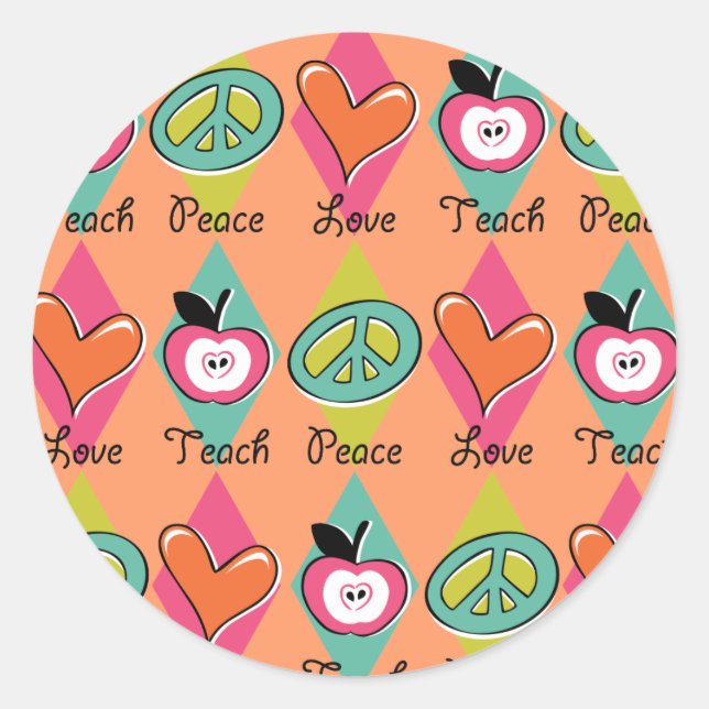 Sticker Rond Apprentissage de l'amour pour la paix (Devant)