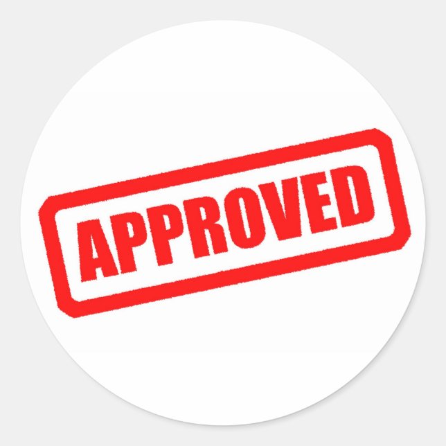 Sticker Rond Approuvé (Devant)