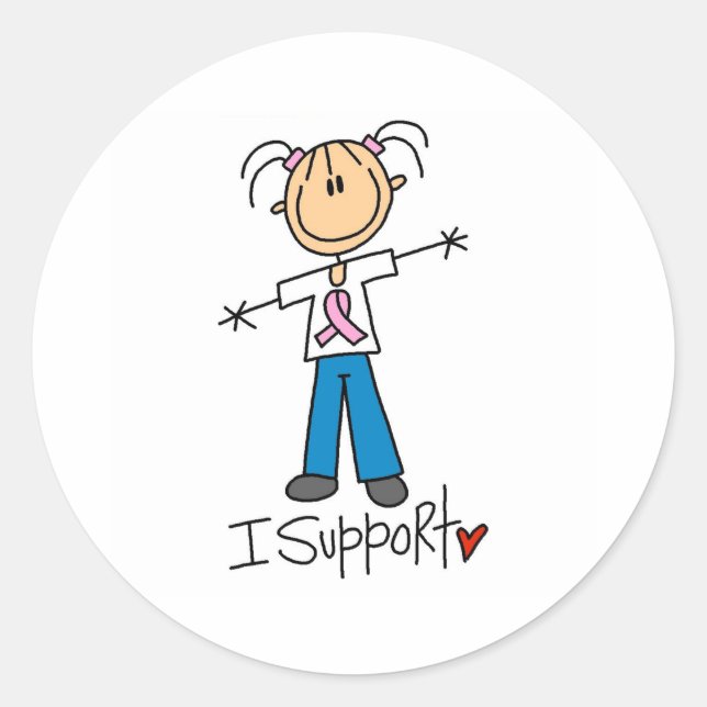 Sticker Rond Appui de cancer du sein (Devant)