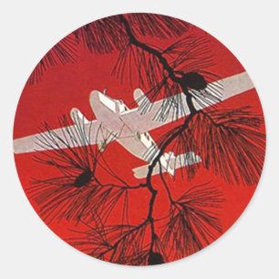 Sticker Rond Appui vertical plat FW d'avion d'autocollants de