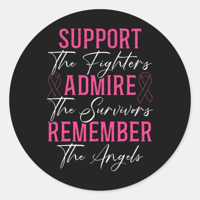 Sticker Rond Appuyer Les Combattants Mois De Sensibilisation Au (Devant)