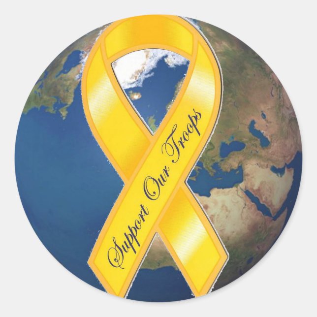 Sticker Rond Appuyer nos troupes (Devant)