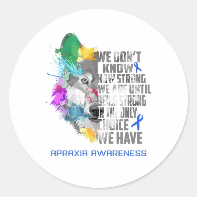Sticker Rond Apraxia Sensibilisation Ribbon Support Cadeaux (Devant)