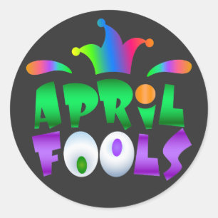 Sticker Rond April Fools Day Drôle Jester moderne
