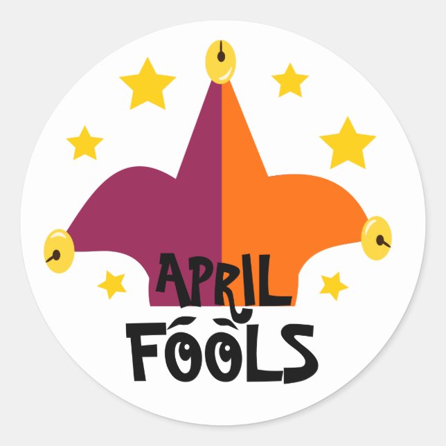 Sticker Rond April Fools Jester Casquette (Devant)