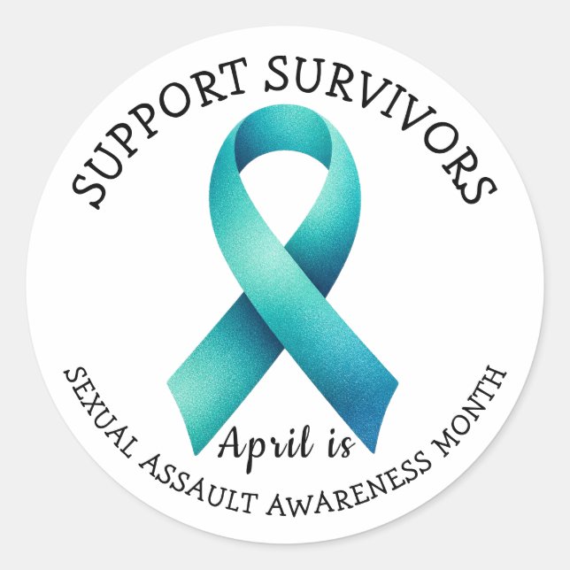 Sticker Rond April is Sexual Assault Awareness Day  (Devant)