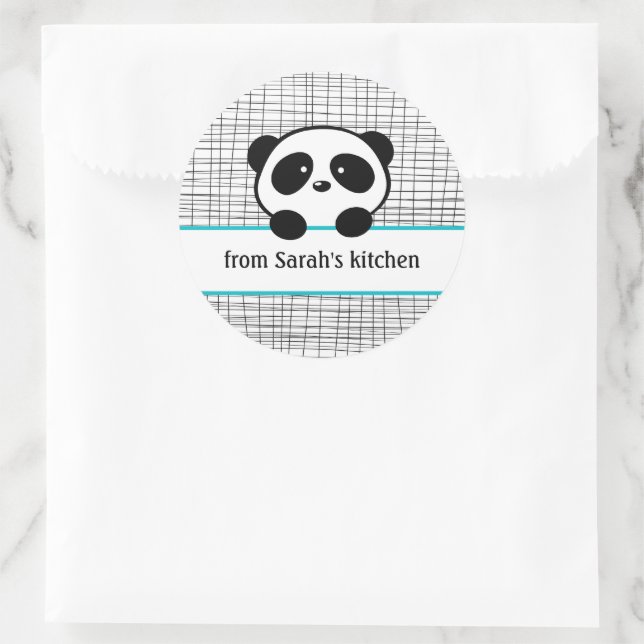 Sticker Rond Aqua Black Panda Baking and Canning (Sac)