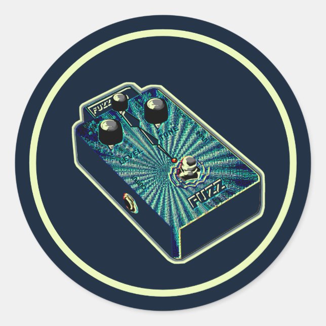 Sticker Rond Aqua blue Fuzz (Devant)