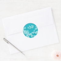 Aqua Floral Paisley White Peacock Wedding Favorise