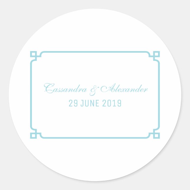 Sticker Rond Aqua Paradise Deco Chic Mariage (Devant)