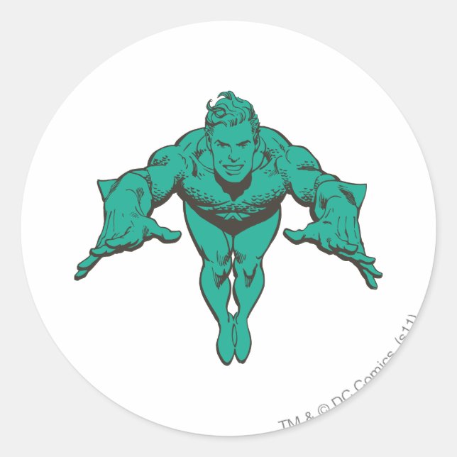 Sticker Rond Aquaman Déjeuner en avant - Turquoise (Devant)