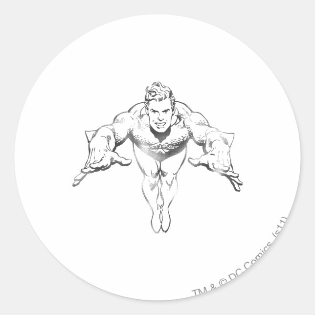 Sticker Rond Aquaman Déjeuner vers l'avant (Devant)
