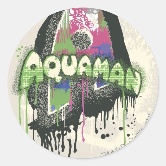 Sticker Rond Aquaman - Lettre d'innocence tordue (Devant)