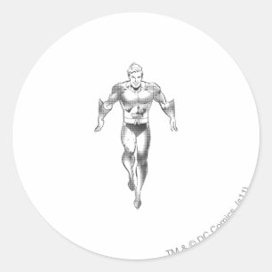 Sticker Rond Aquaman tourne BW