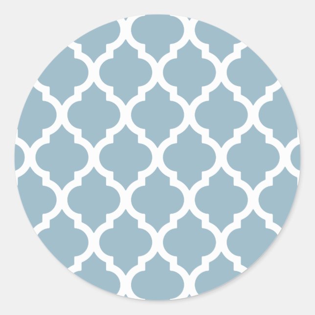 Sticker Rond Aquamarine Moroccan Tile Trellis (Devant)