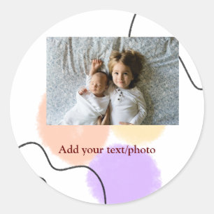 Sticker Rond aquarelle Abstraite formes abstraites ajouter un n