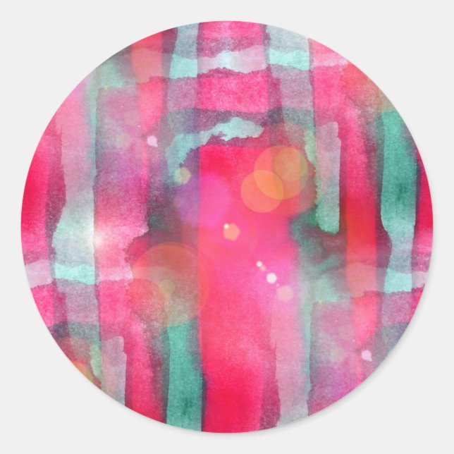 Sticker Rond Aquarelle abstraite peinte (Devant)