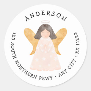 Sticker Rond Aquarelle Angle adresse de retour
