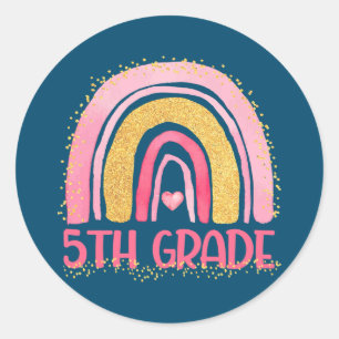 Sticker Rond Aquarelle arc-en-ciel de 5e année Enseignants Enfa
