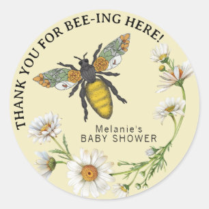 Sticker Rond Aquarelle Bee Baby Douche