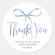 Aquarelle bleu clair Bow ruban Baby shower garçon