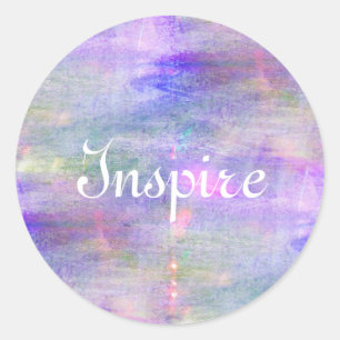 Sticker Rond aquarelle bleue transparente, rose arrière - plan 