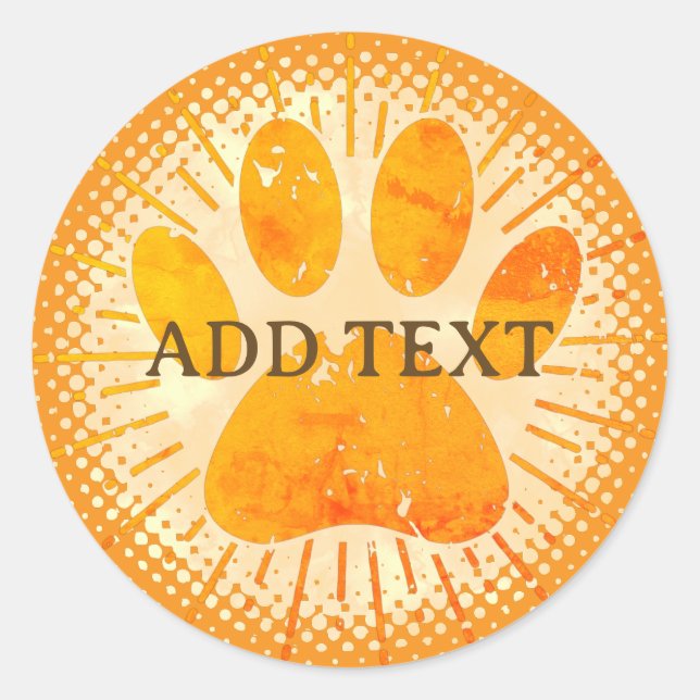 Sticker Rond Aquarelle brute de rayon de soleil détendue Imprim (Devant)