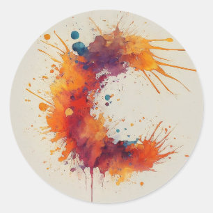 Sticker Rond Aquarelle C