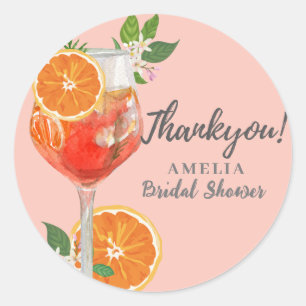 Sticker Rond Aquarelle Citrus citron Fruits Douche nuptiale