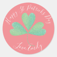 Aquarelle Clover St. Patricks Day Treat Pink