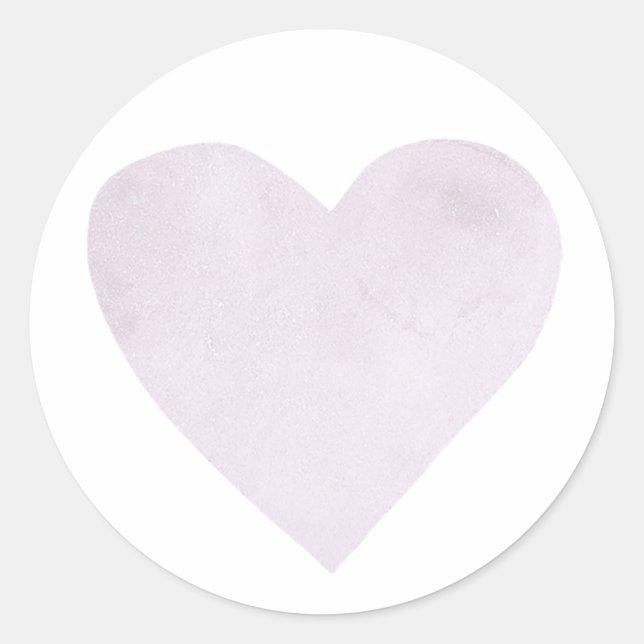 Sticker Rond Aquarelle coeur pourpre. Saint Valentin. Mariage L (Devant)