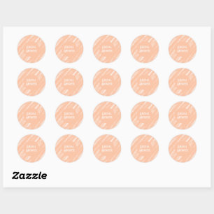 Sticker Rond Aquarelle couleur Fuzz Peach Motif Abstrait