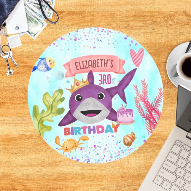 Sticker Rond Aquarelle coupe Birthday Sharthday Party (Créateur téléchargé)